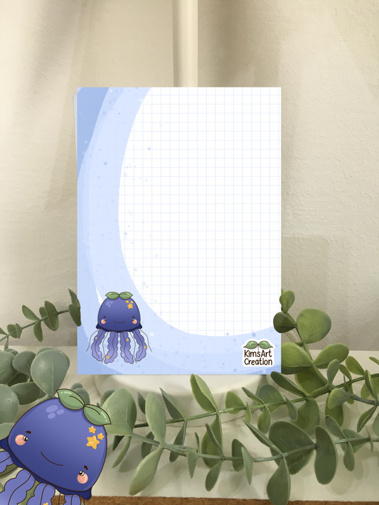 Notizblock Qualle Memopad Notizen kawaii