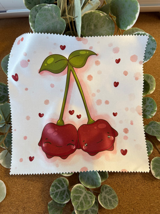 Brillenputztuch Kirsche hochwertig