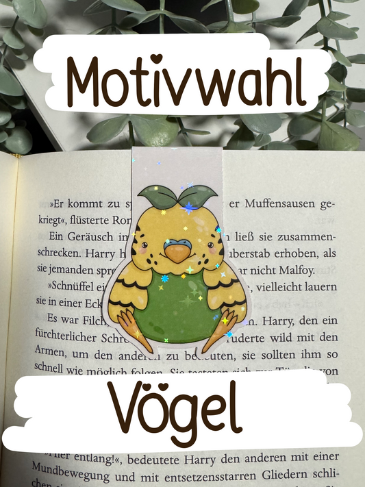 Vögel Magnetisches Lesezeichen Glitzer Motivwahl magnetic bookmark