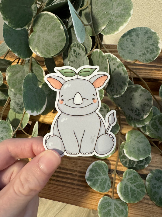 Kawaii Sticker Nashorn cute Laptop Aufkleber