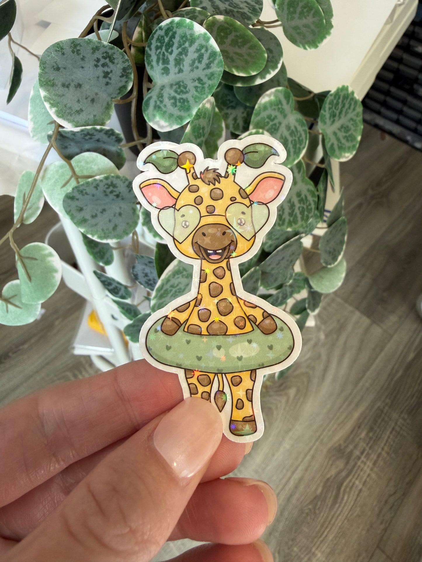 Sticker Giraffe Schwimmring Sommer Lesezeichen