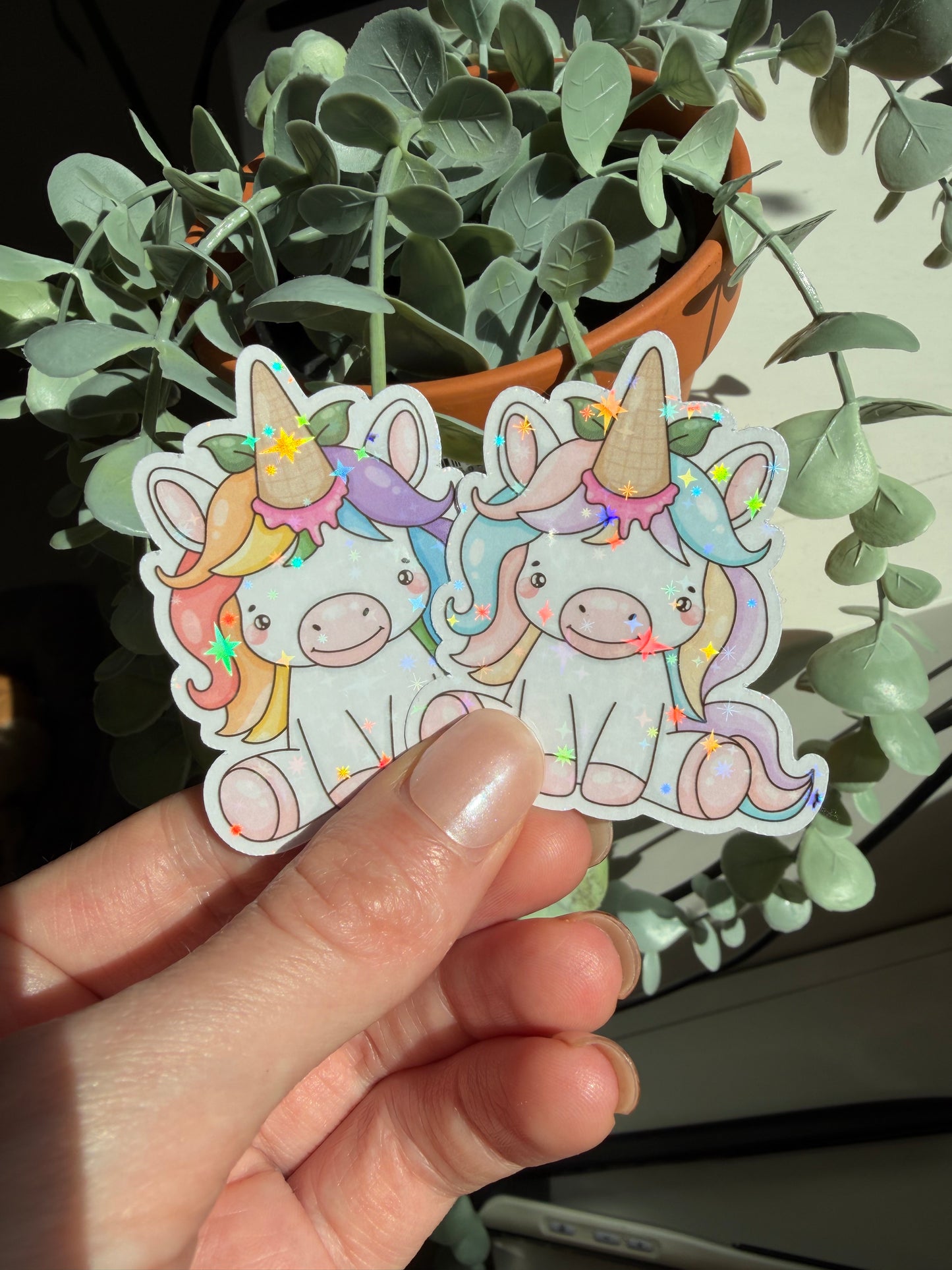 Sticker Einhorn Eistüte Sommer kawaii Lesezeichen