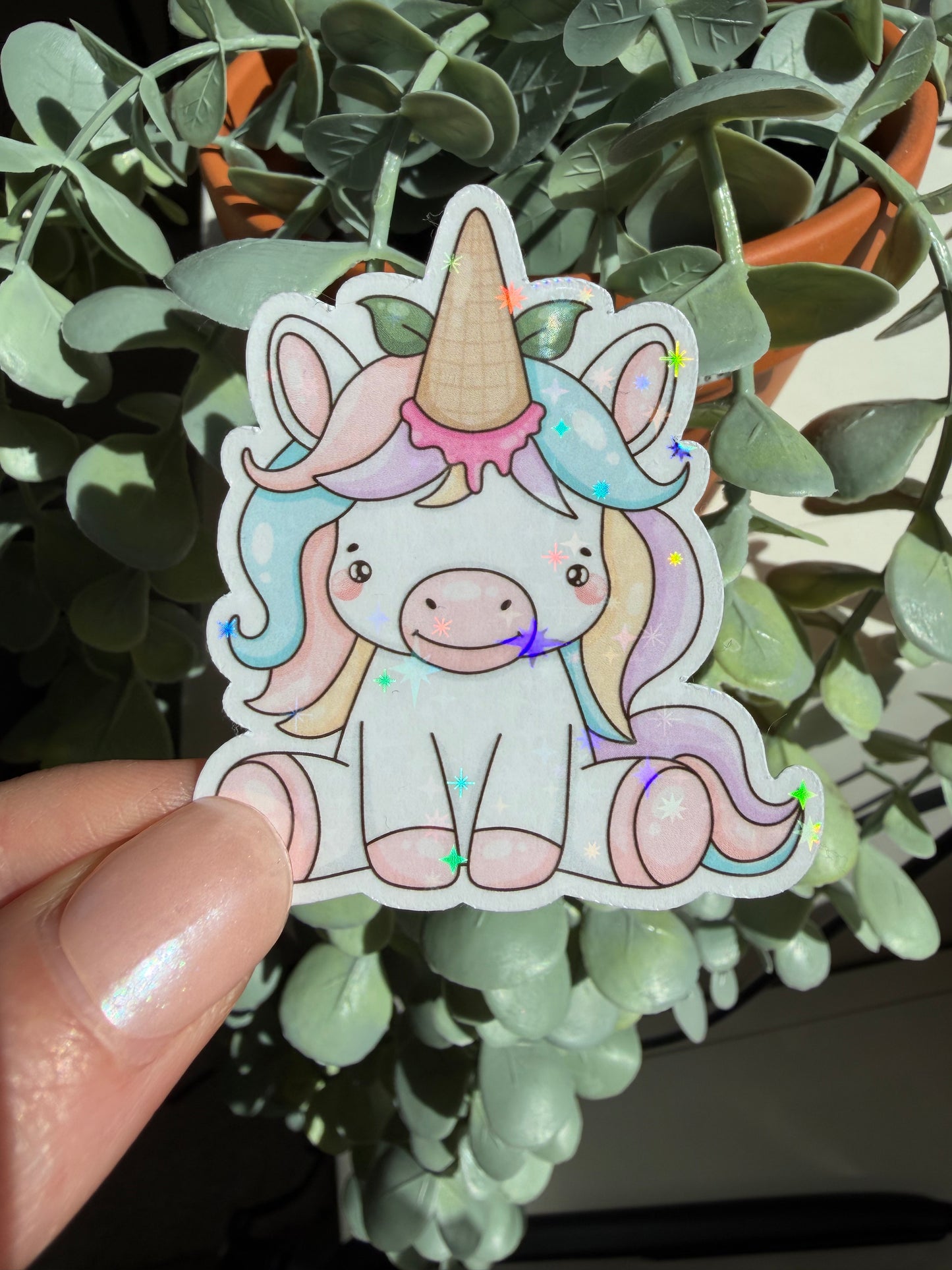 Sticker Einhorn Eistüte Sommer kawaii Lesezeichen