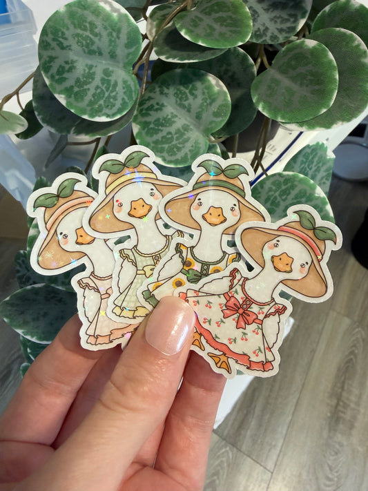 Sticker Gans im Kleid Sommer Lesezeichen