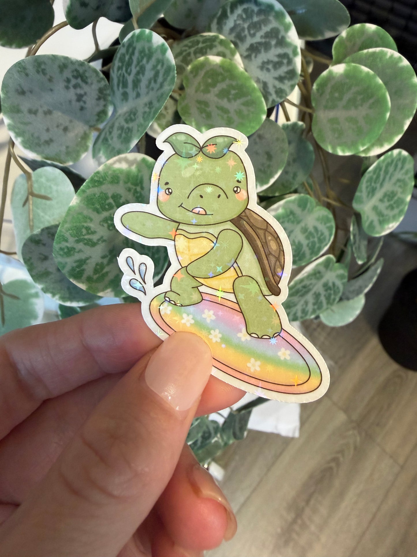 Sticker Schildkröte Surfbrett Sommer kawaii Lesezeichen