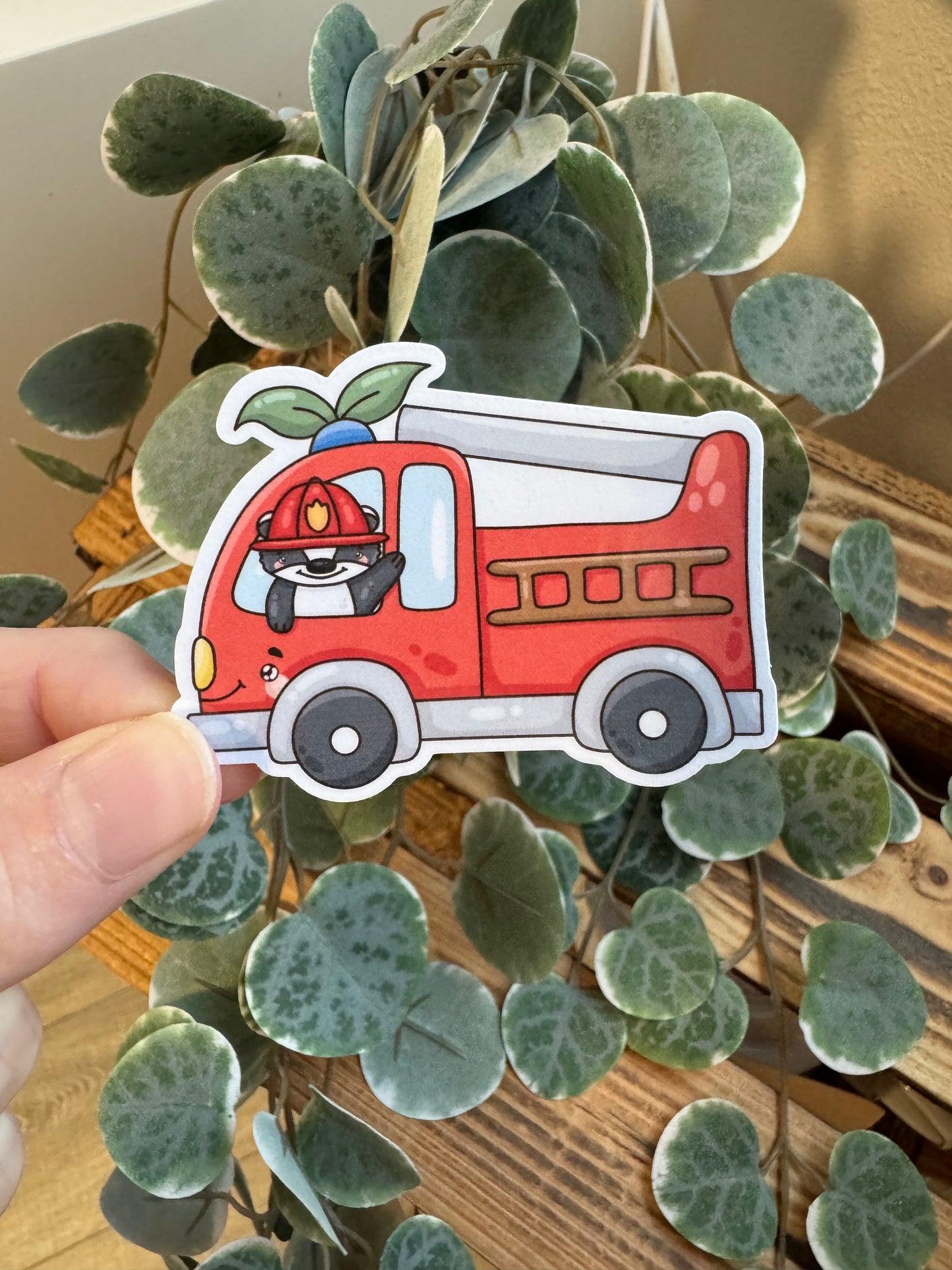 Kawaii Sticker Feuerwehrauto cute Laptop Aufkleber
