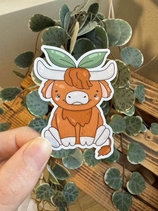 Kawaii Sticker Highlandkuh Hochlandrind cute Laptop Aufkleber