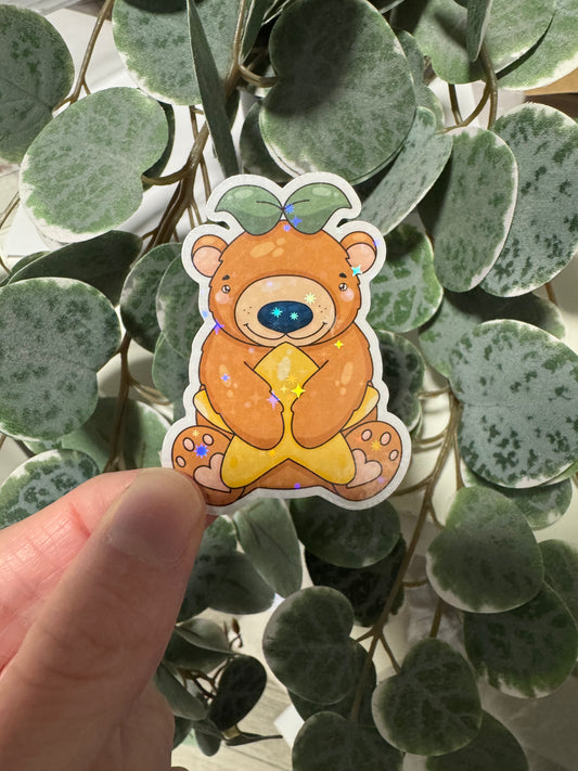 Kawaii Sticker Bär mit Stern cute Laptop Aufkleber