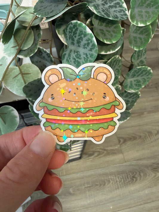 Sticker Burger kawaii Lesezeichen