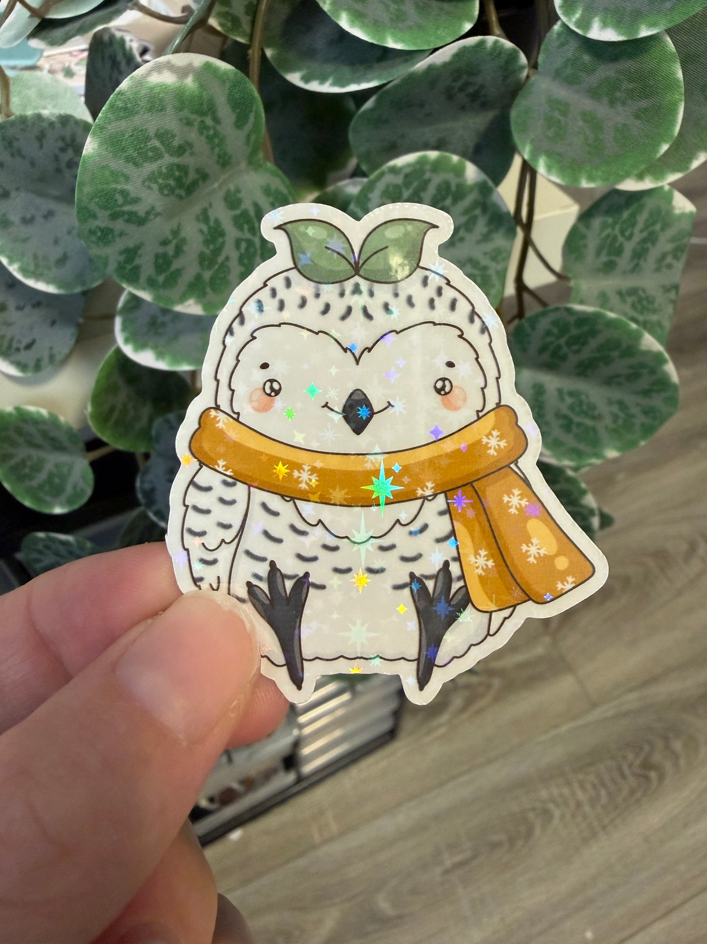 Sticker Schneeeule kawaii Lesezeichen