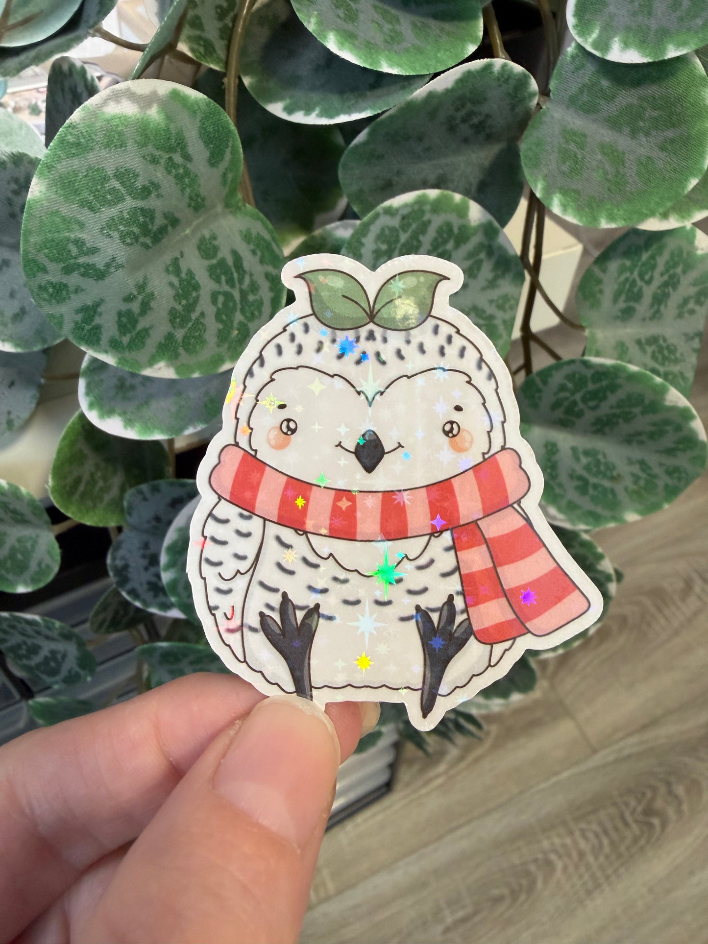 Sticker Schneeeule kawaii Lesezeichen