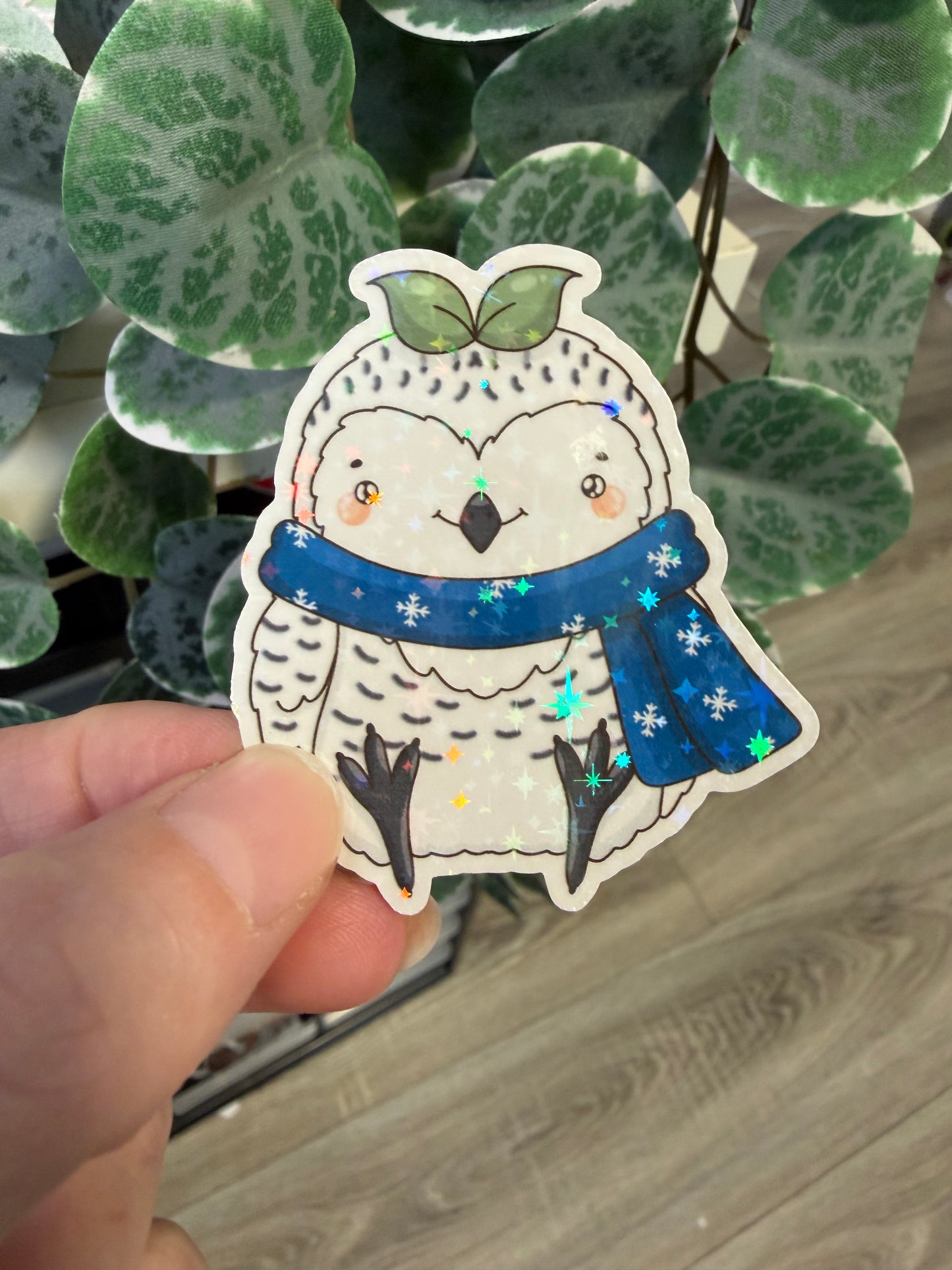 Sticker Schneeeule kawaii Lesezeichen