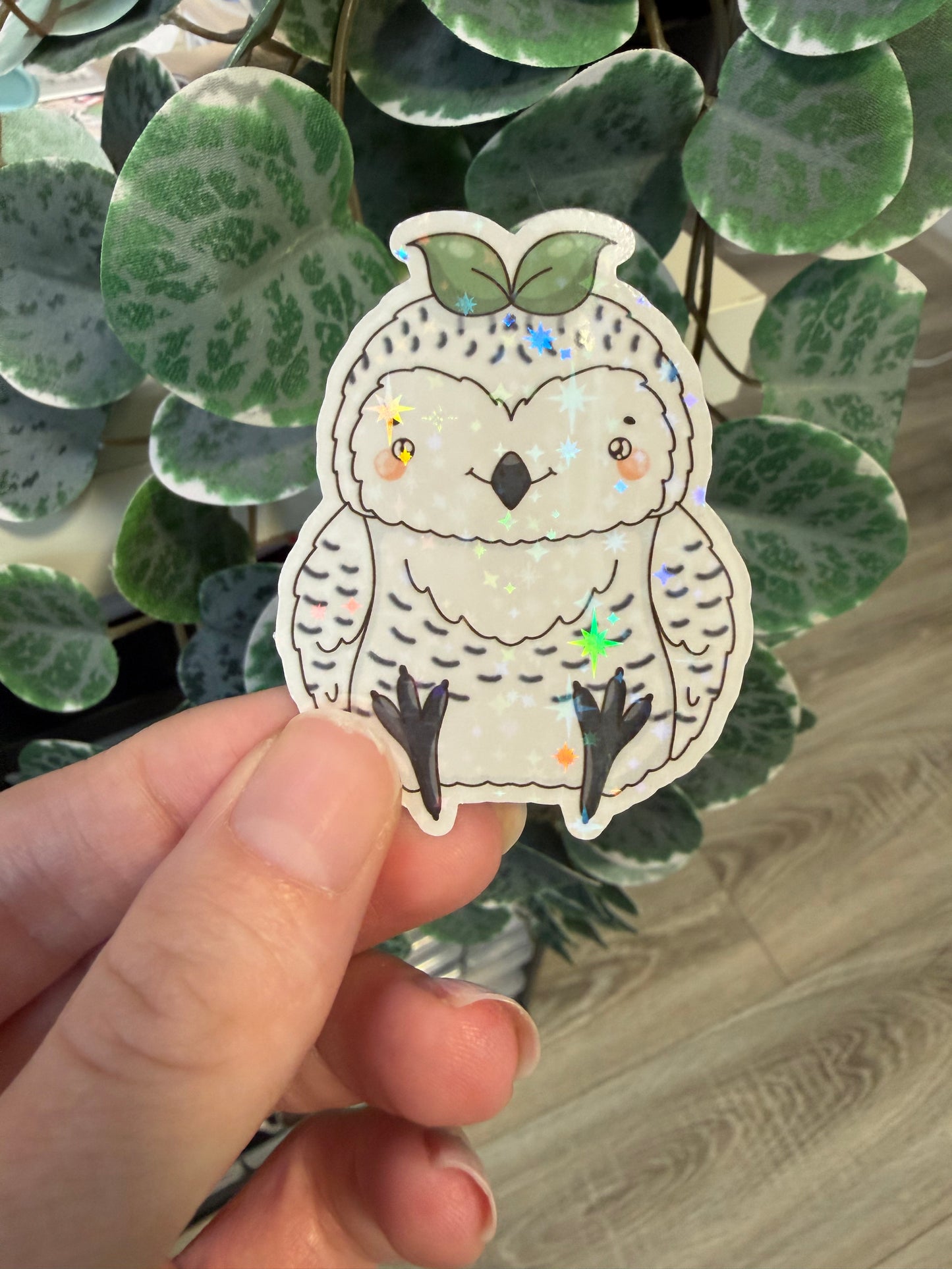 Sticker Schneeeule kawaii Lesezeichen
