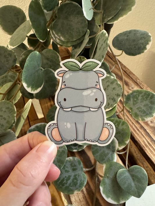 Kawaii Sticker Nilpferd cute Laptop Aufkleber