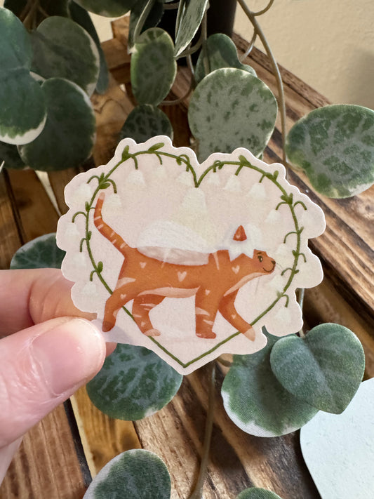 Kawaii Sticker Katze Blumenhut cute Laptop Aufkleber