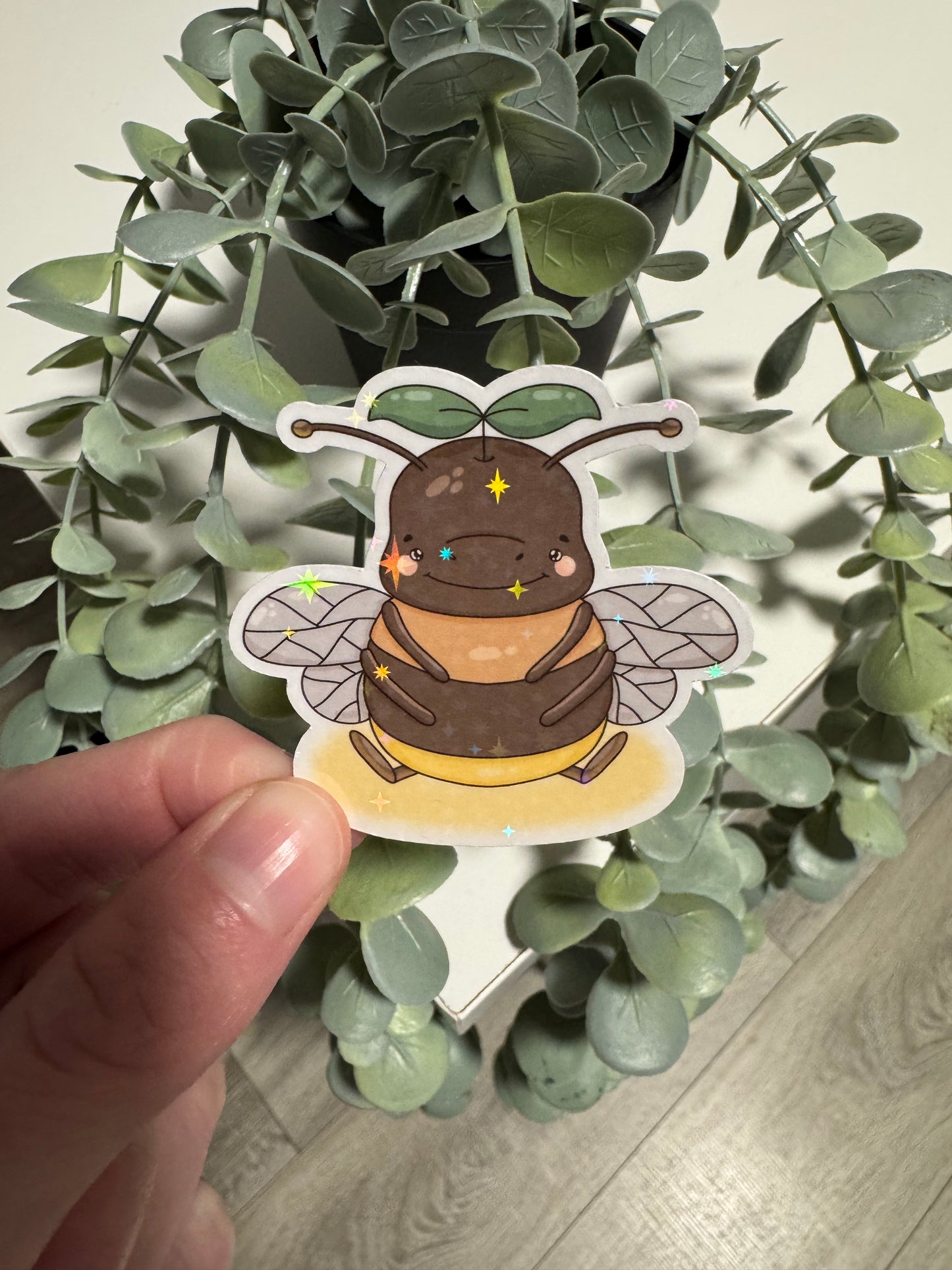 Kawaii Sticker Glitzer Glühwürmchen cute Laptop Aufkleber