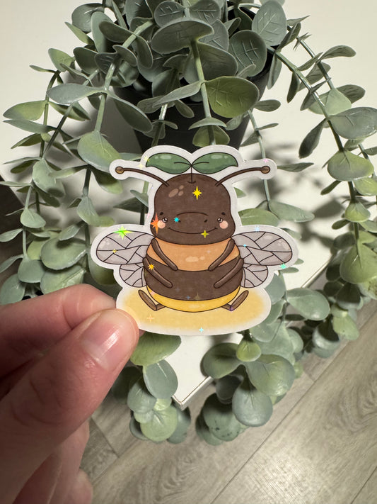 Kawaii Sticker Glitzer Glühwürmchen cute Laptop Aufkleber