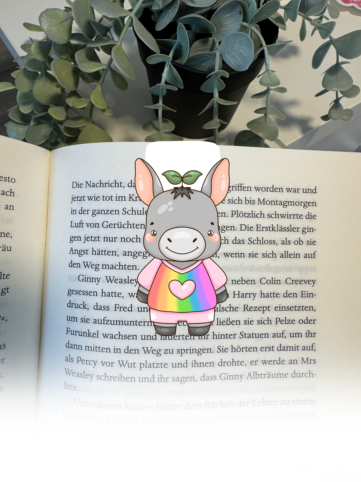 Lesezeichen Esel im Trikot kawaii