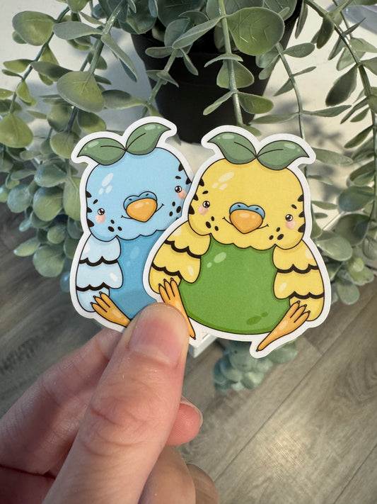 Kawaii Sticker Wellensittich cute Laptop Aufkleber