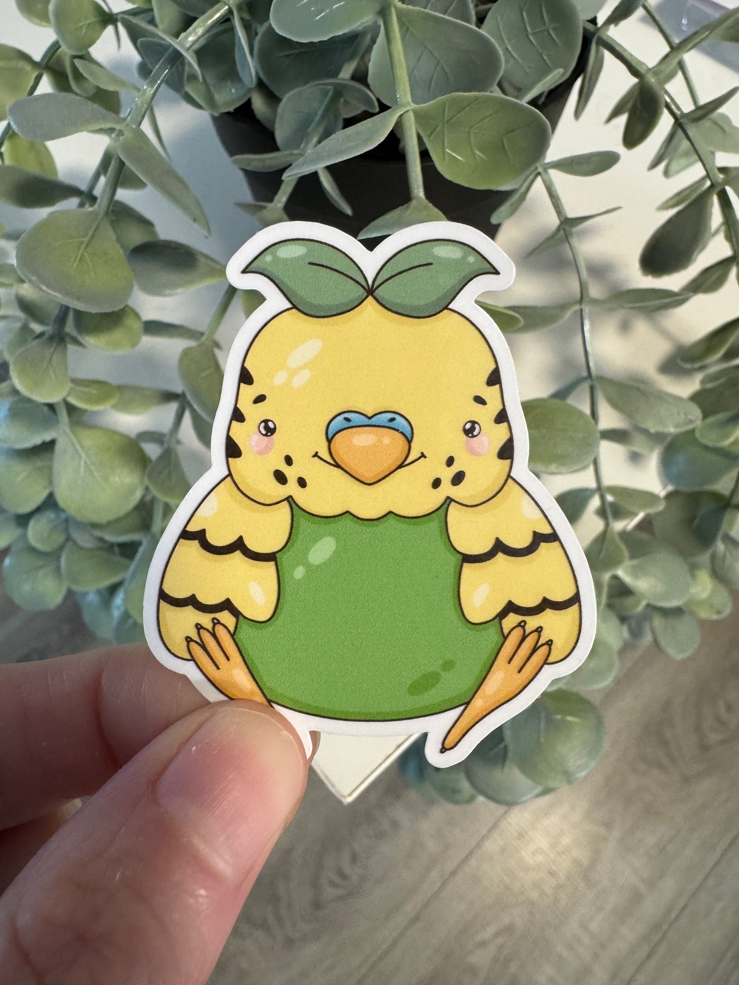 Kawaii Sticker Wellensittich cute Laptop Aufkleber