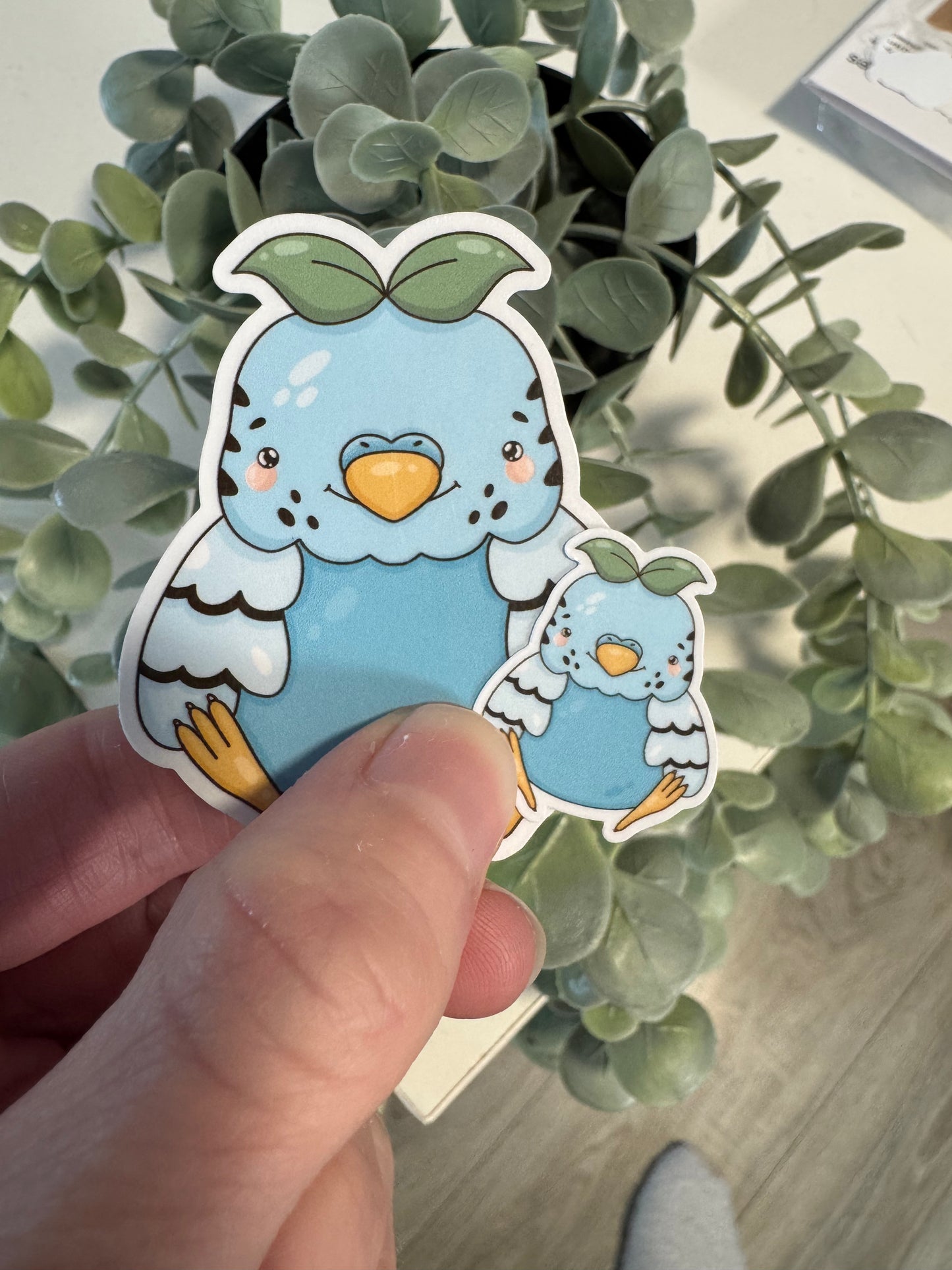 Kawaii Sticker Wellensittich cute Laptop Aufkleber
