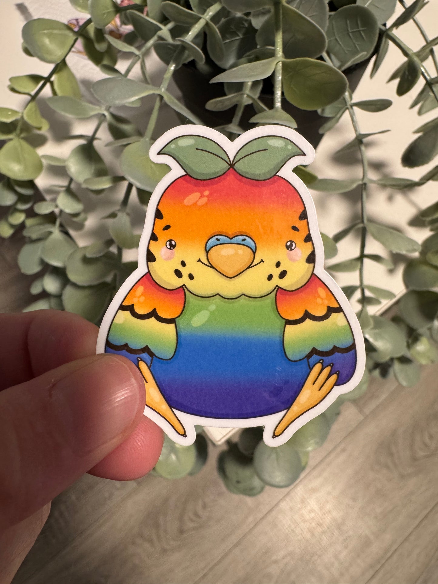 Kawaii Sticker Wellensittich bunt cute Laptop Aufkleber