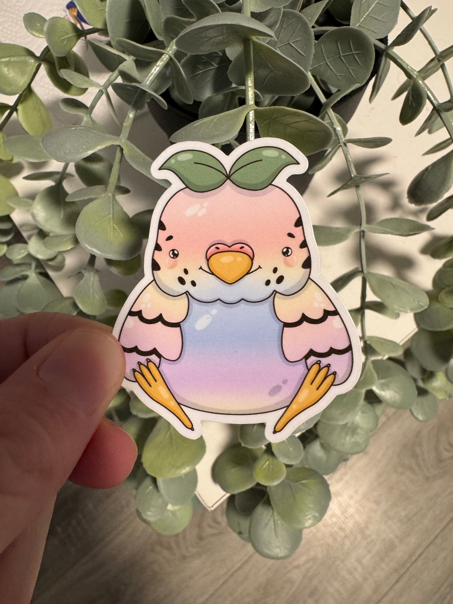 Kawaii Sticker Wellensittich bunt cute Laptop Aufkleber