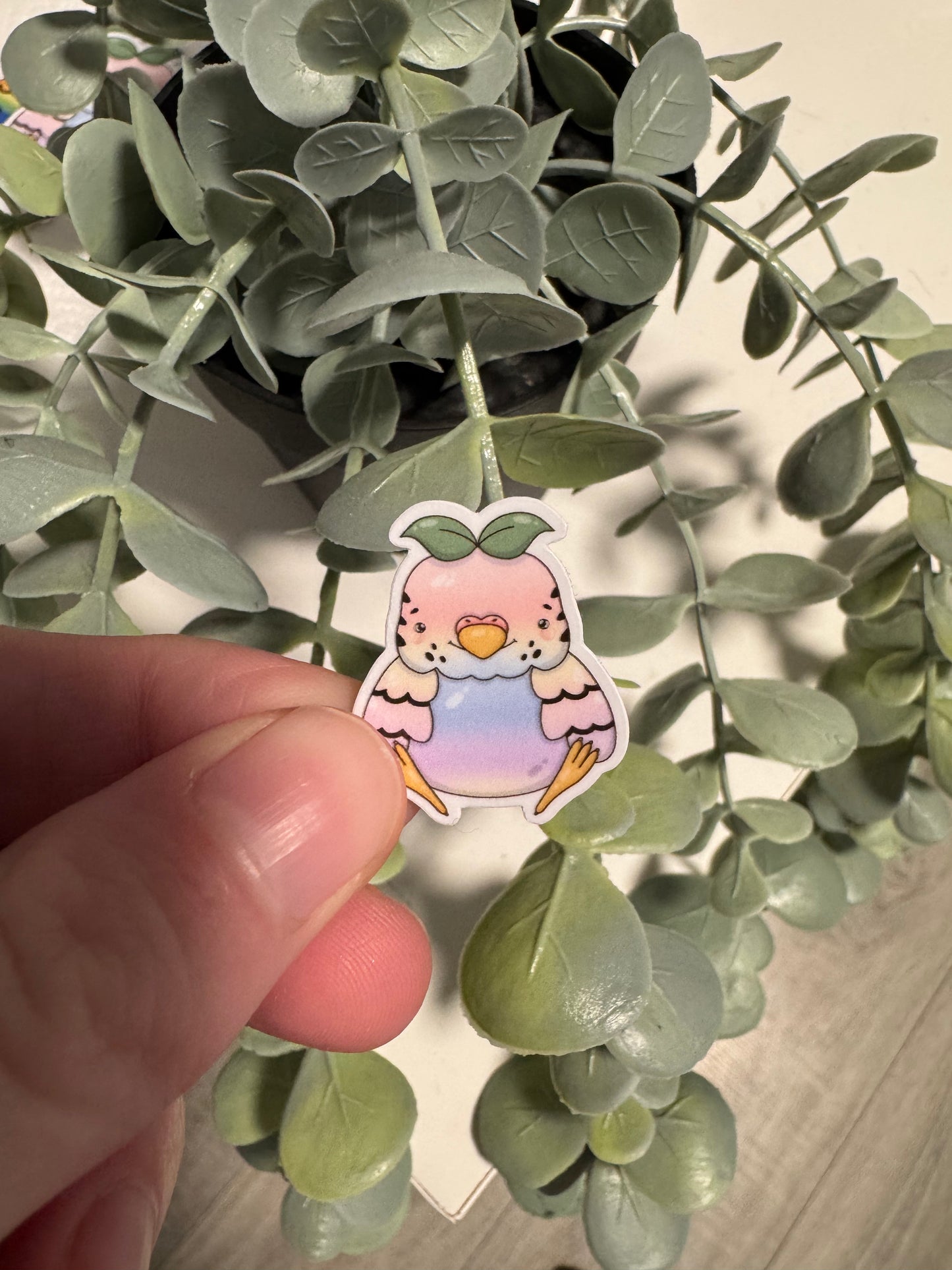Kawaii Sticker Wellensittich bunt cute Laptop Aufkleber