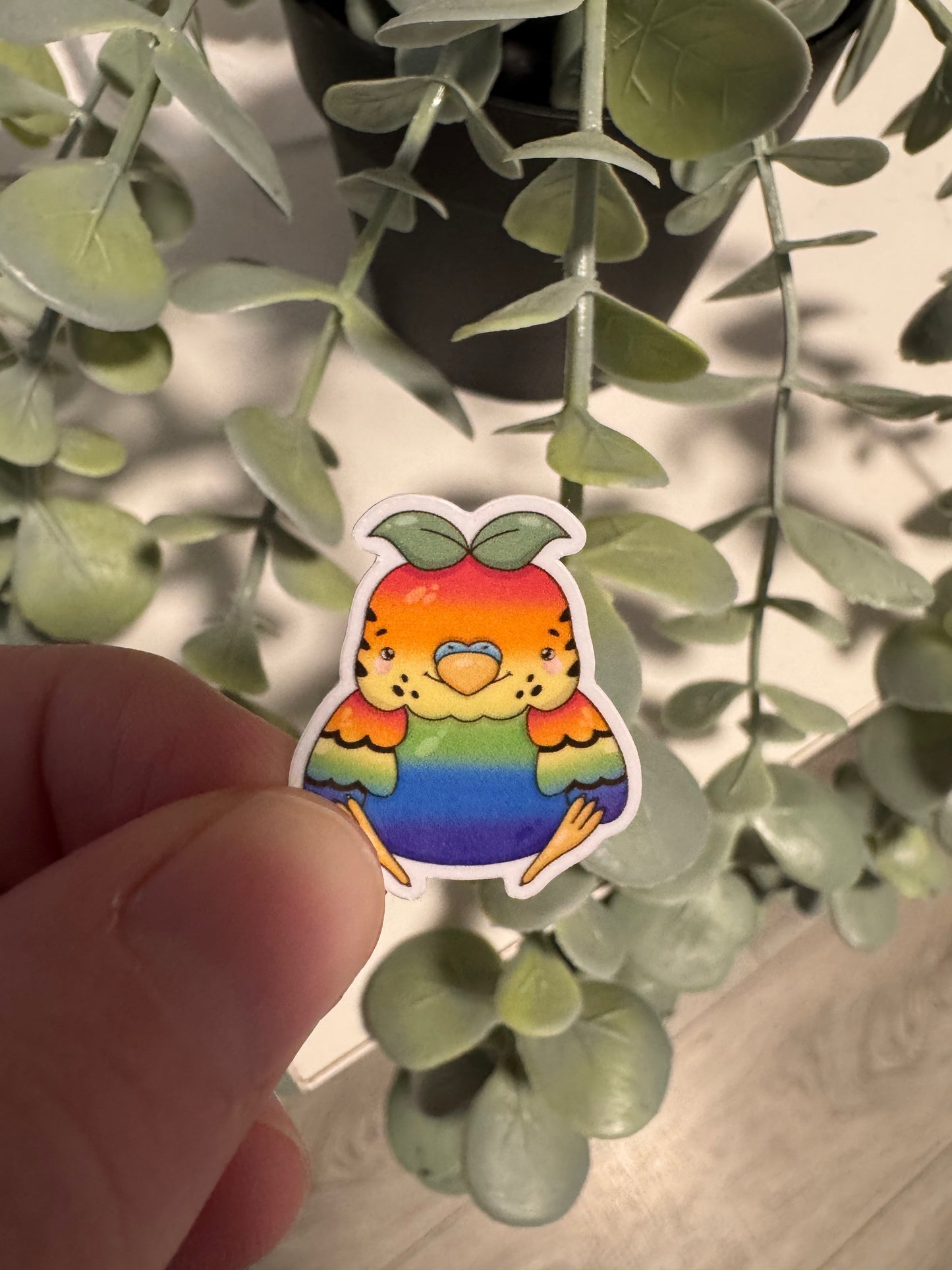 Kawaii Sticker Wellensittich bunt cute Laptop Aufkleber