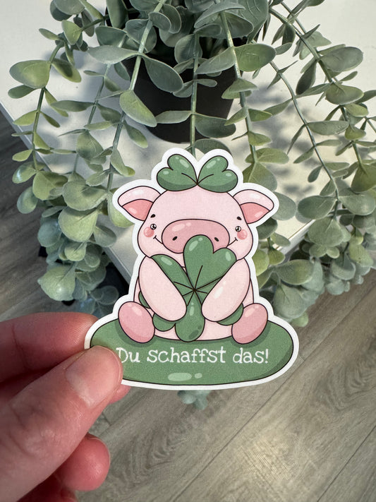 Glückschweinchen Kawaii Sticker cute Laptop Aufkleber Prüfung