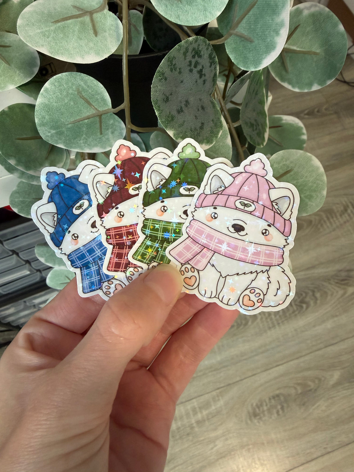 Sticker Polarfuchs kawaii Lesezeichen