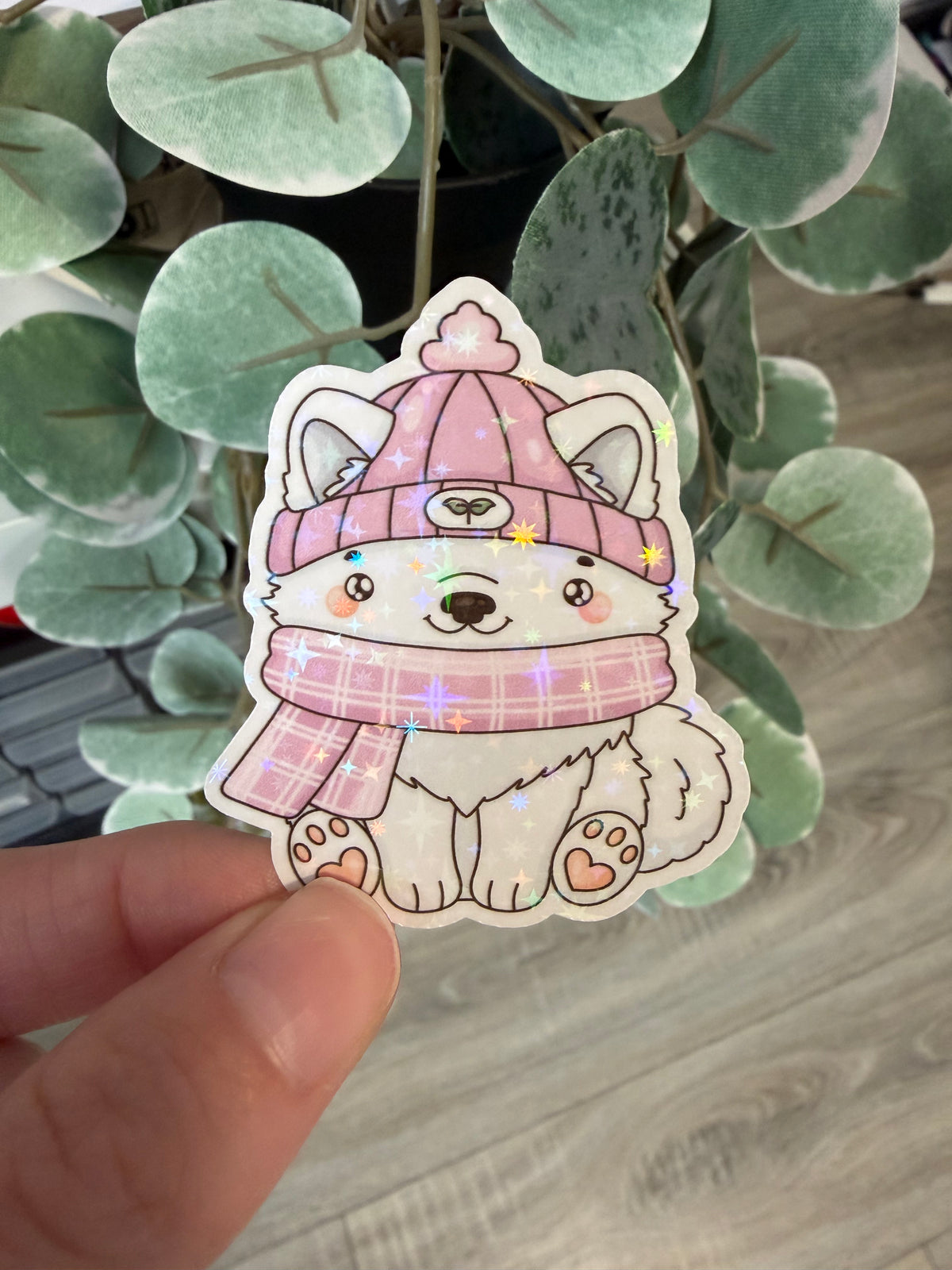 Sticker Polarfuchs kawaii Lesezeichen