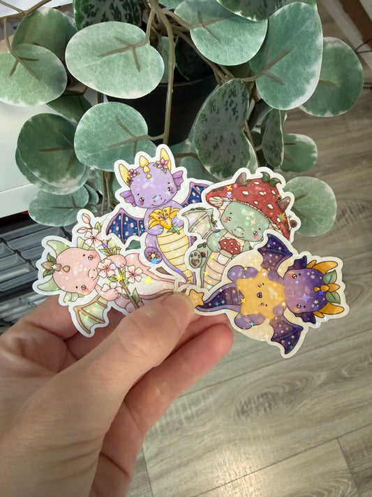 Sticker Drachen kawaii Lesezeichen