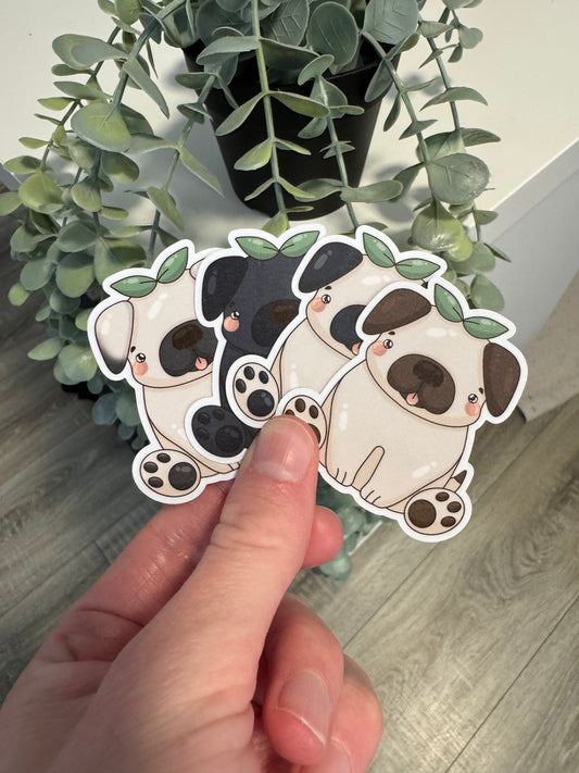 Mops Sticker kawaii Hund