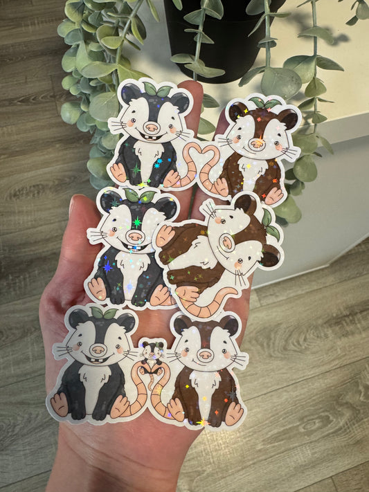 Sticker Opossum kawaii Familie