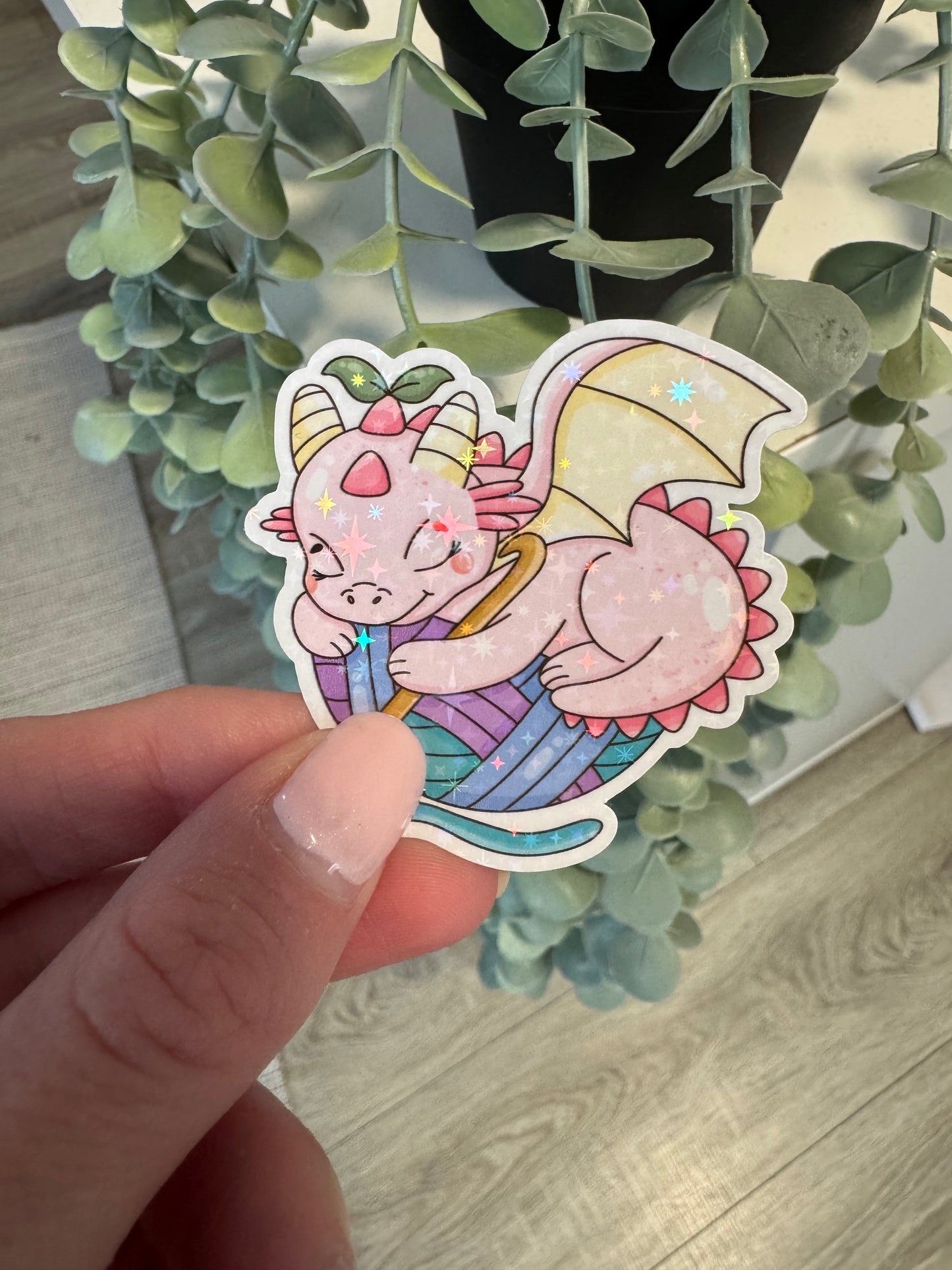 Sticker Drache Wolle kawaii häkeln