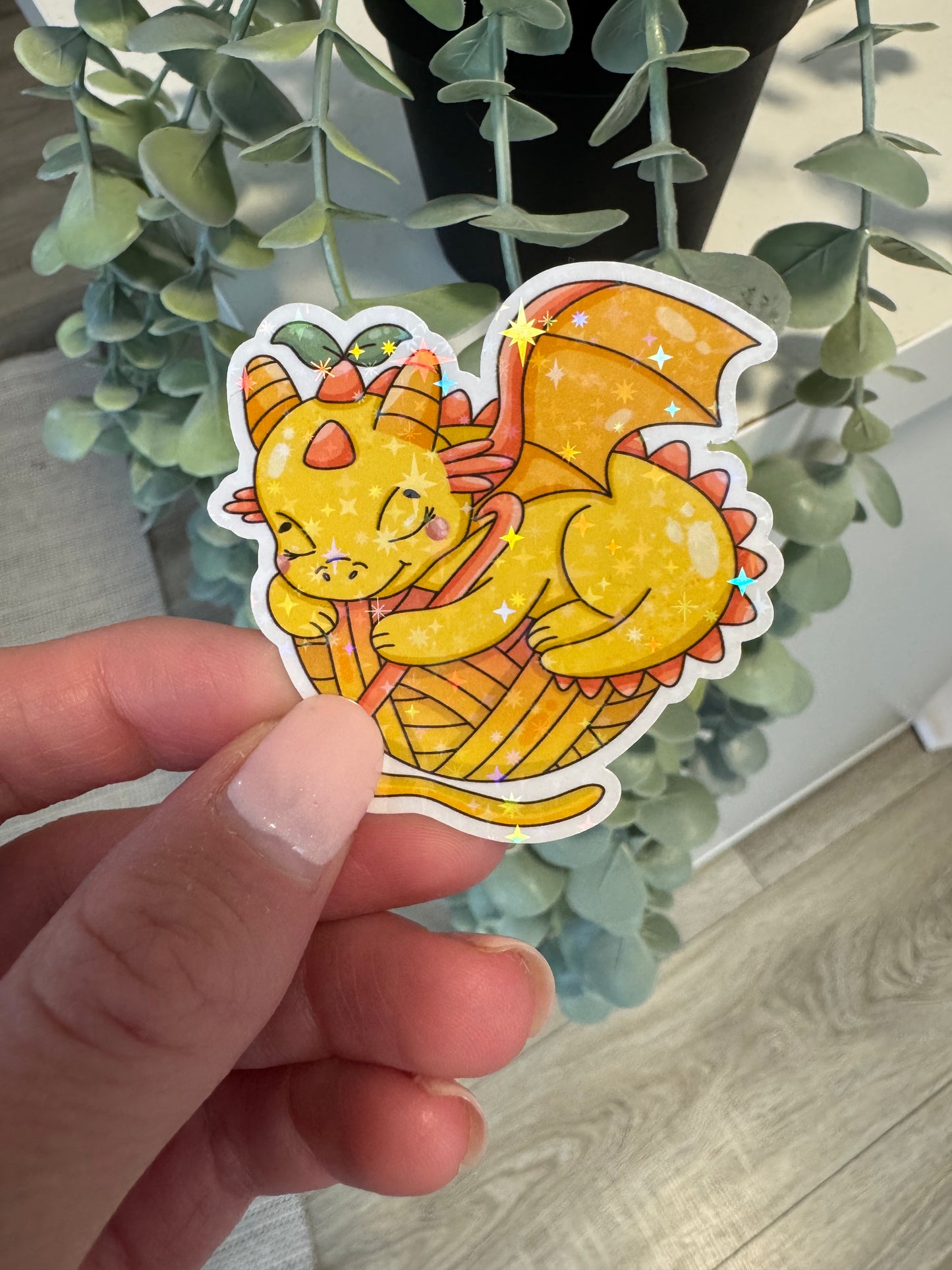 Sticker Drache Wolle kawaii häkeln