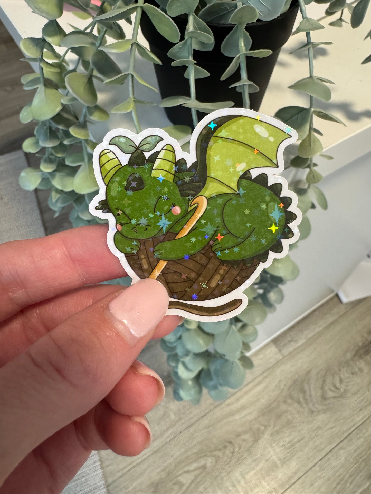 Sticker Drache Wolle kawaii häkeln