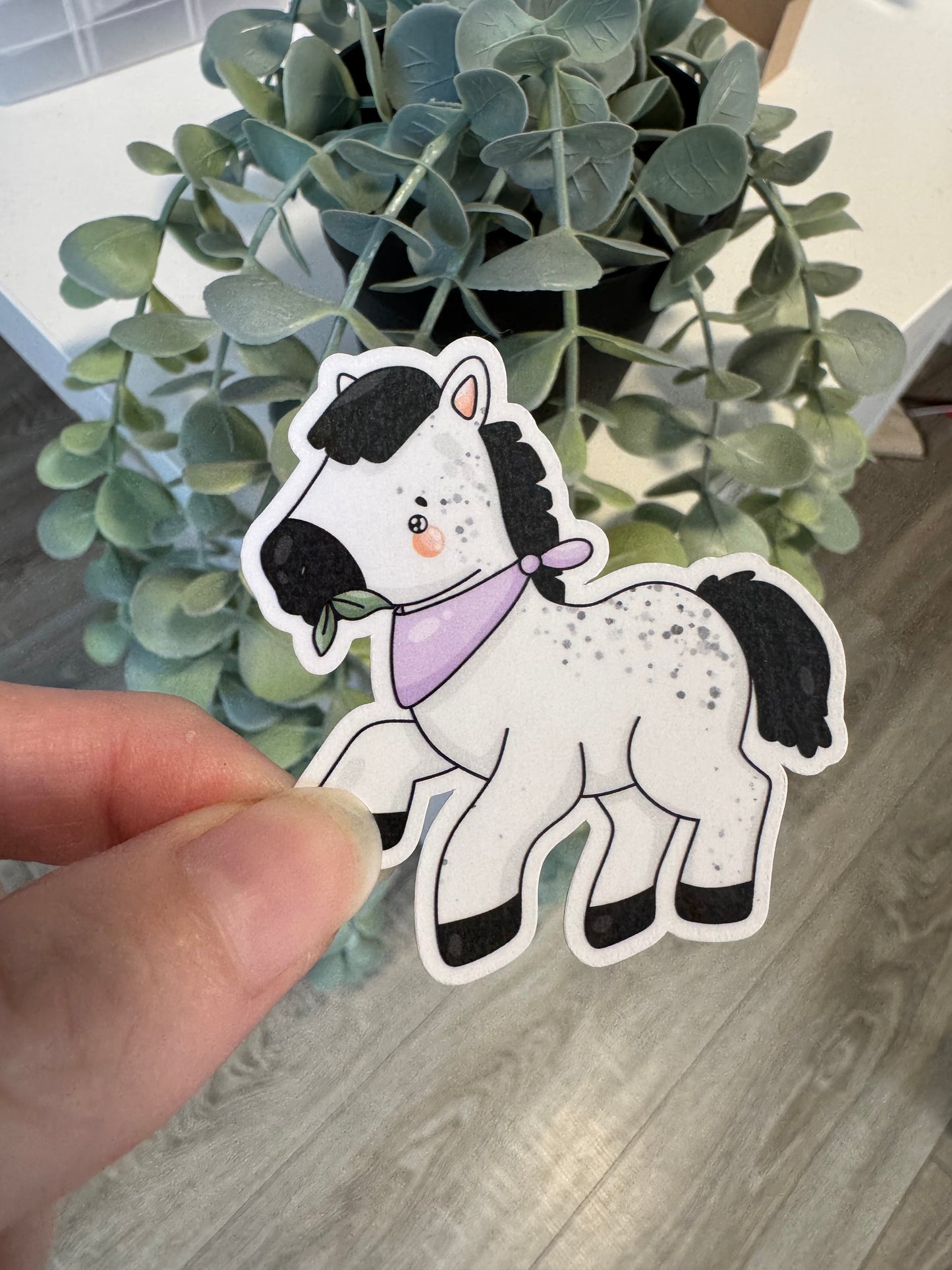 Sticker Pferd galoppierend kawaii