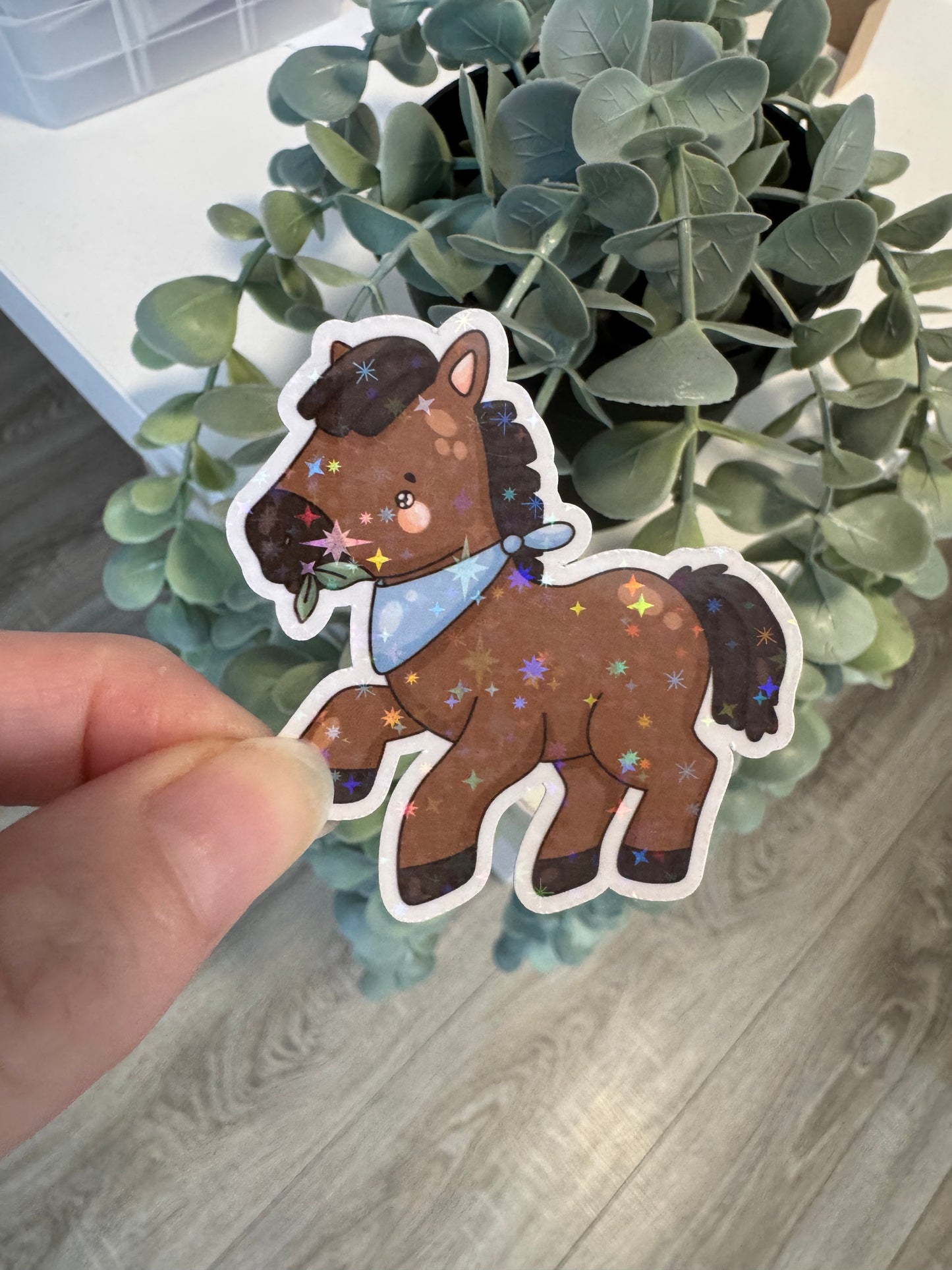 Sticker Pferd galoppierend kawaii