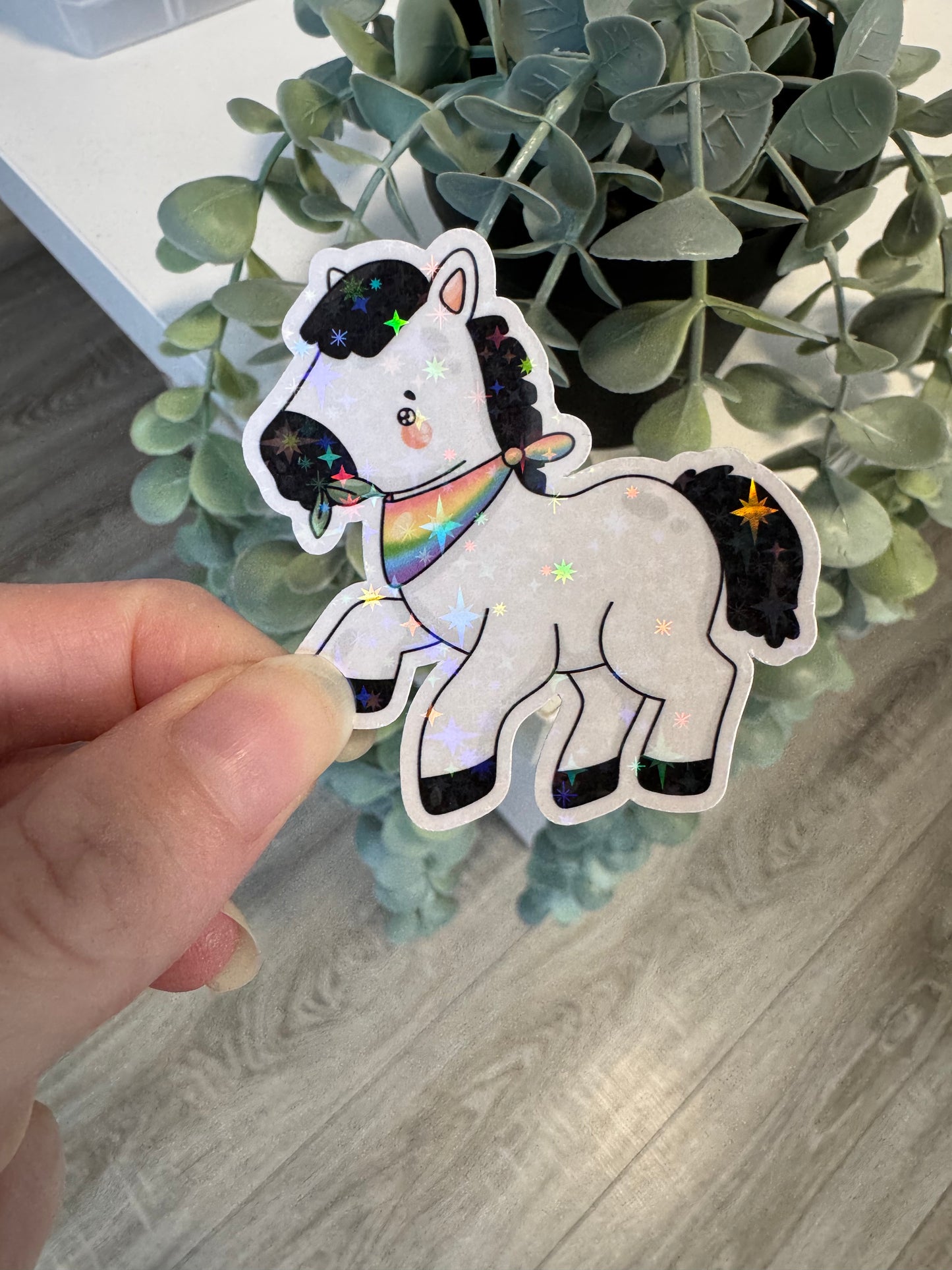 Sticker Pferd galoppierend kawaii