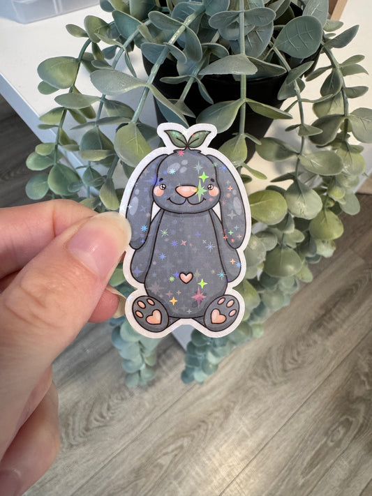 Sticker Hase grau kawaii