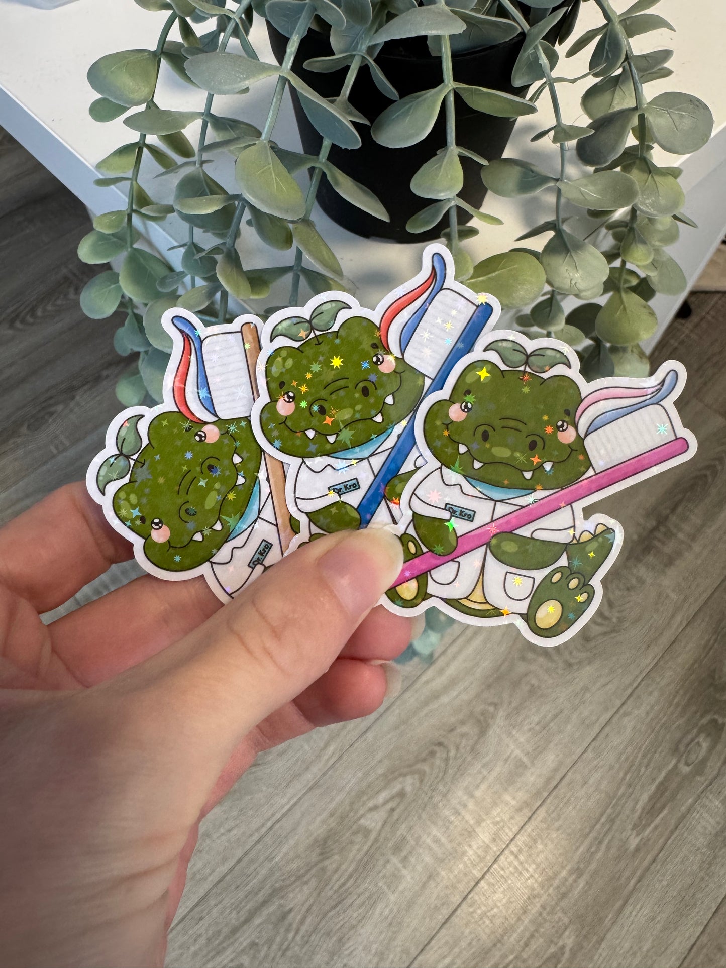 Sticker Zahnarzt Krokodil kawaii