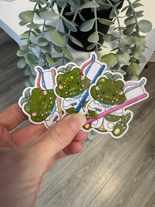 Sticker Zahnarzt Krokodil kawaii