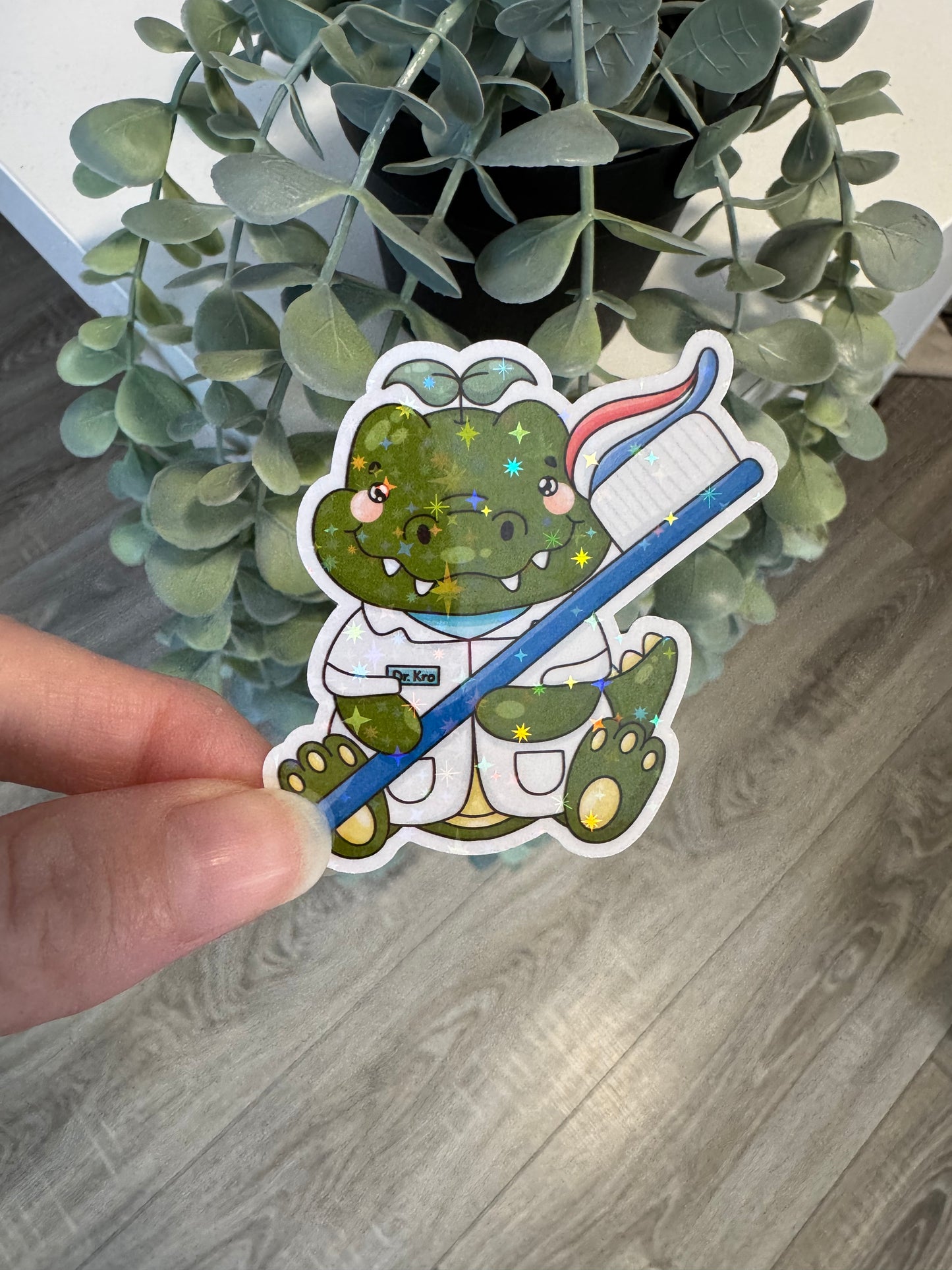 Sticker Zahnarzt Krokodil kawaii