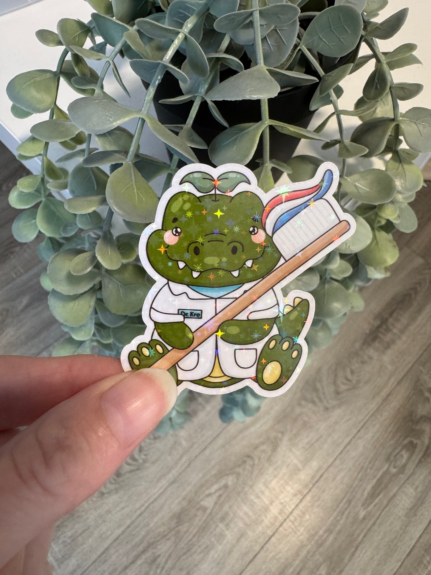 Sticker Zahnarzt Krokodil kawaii