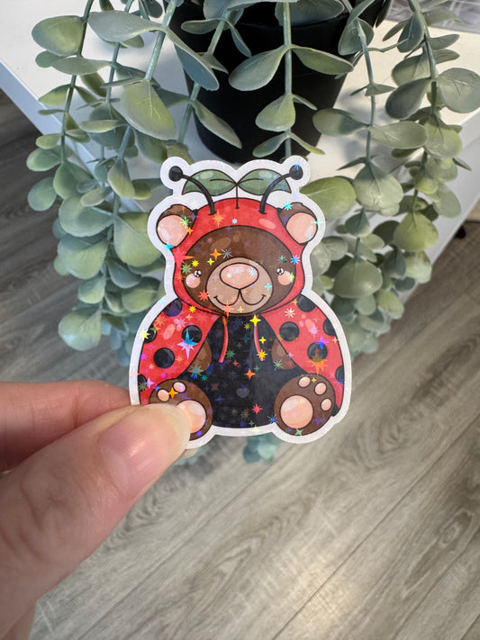 Sticker Bär Marienkäfer kawaii