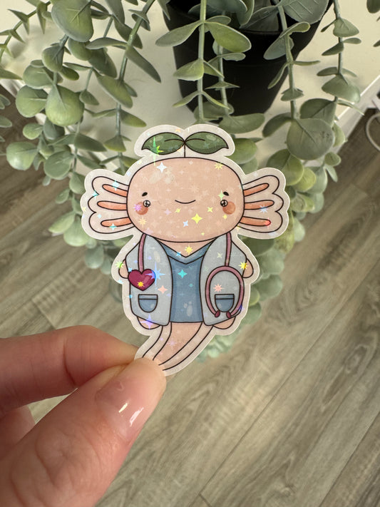 Sticker Axolotl Doktor kawaii