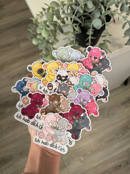 Sticker Bär ich habe dich lieb kawaii
