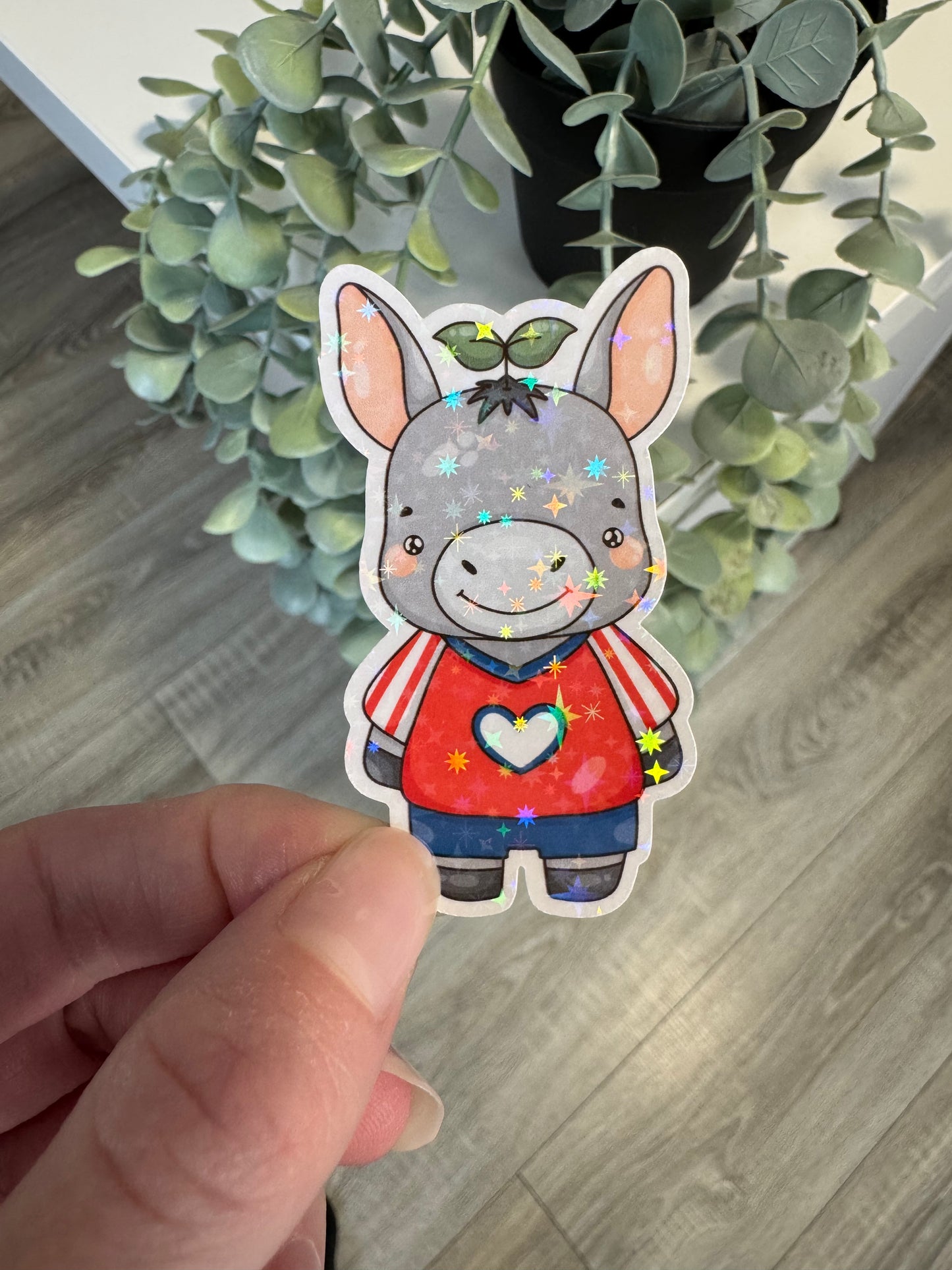 Sticker Esel im Trikot kawaii
